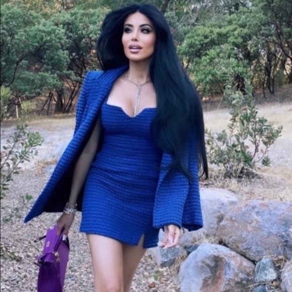 BLOGGER'S FAVE! Zara Textured Weave Mini Dress Blue Sz XS, M, L NWT - Picture 10 of 16